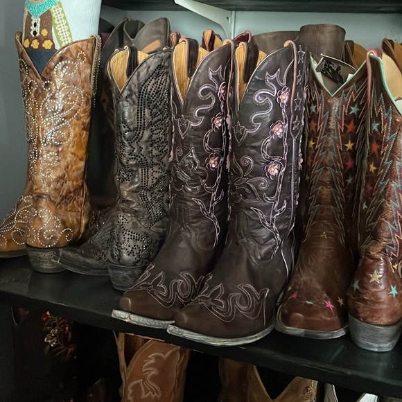 RARE Old Gringo CHIQUIRODA chocolate and purple flower boots - Picture 1 of 7